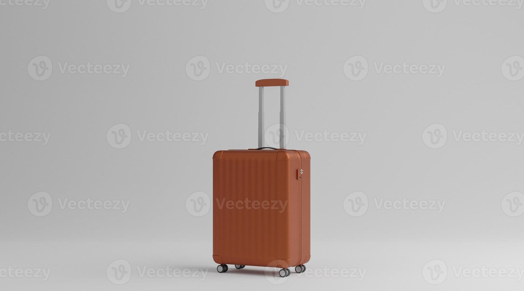 Brown luggage over white background travel concept. 3d rendering photo