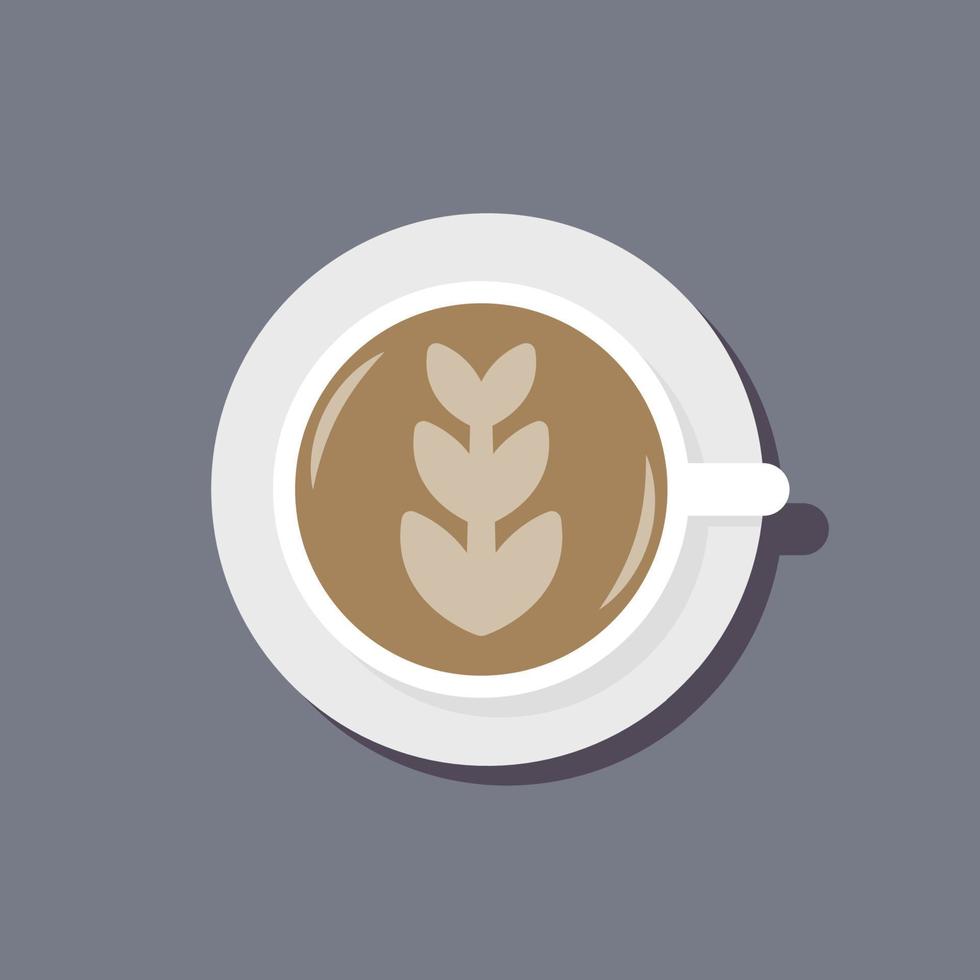 Coffee cup from top view, icon, Vector, Illustration. vector