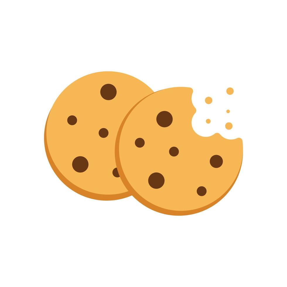 White chocolate chip cookies, icon, Vector, Illustration. vector