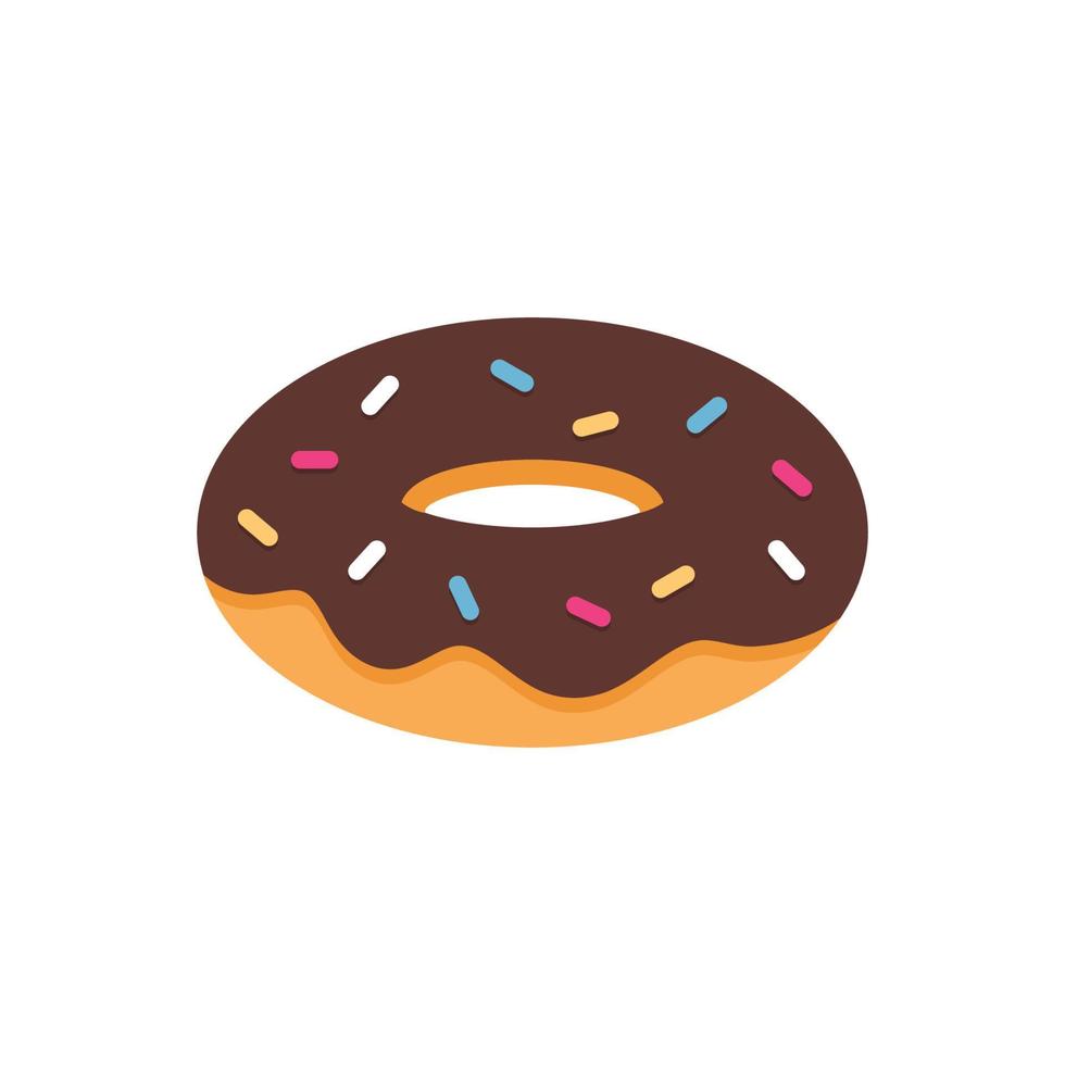 pastel de donut de chocolate, icono, vector, ilustración. vector