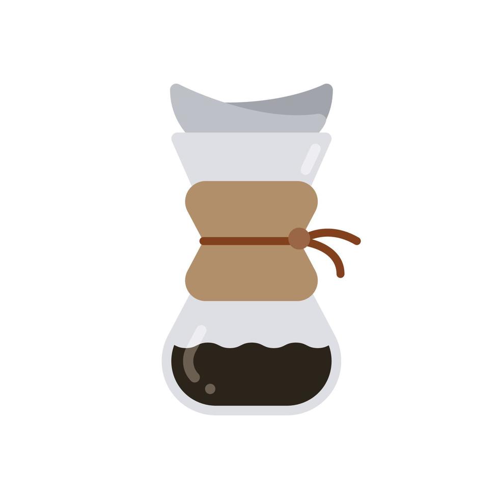 Coffee drip set or brew coffee maker, icon, Vector, Illustration. vector