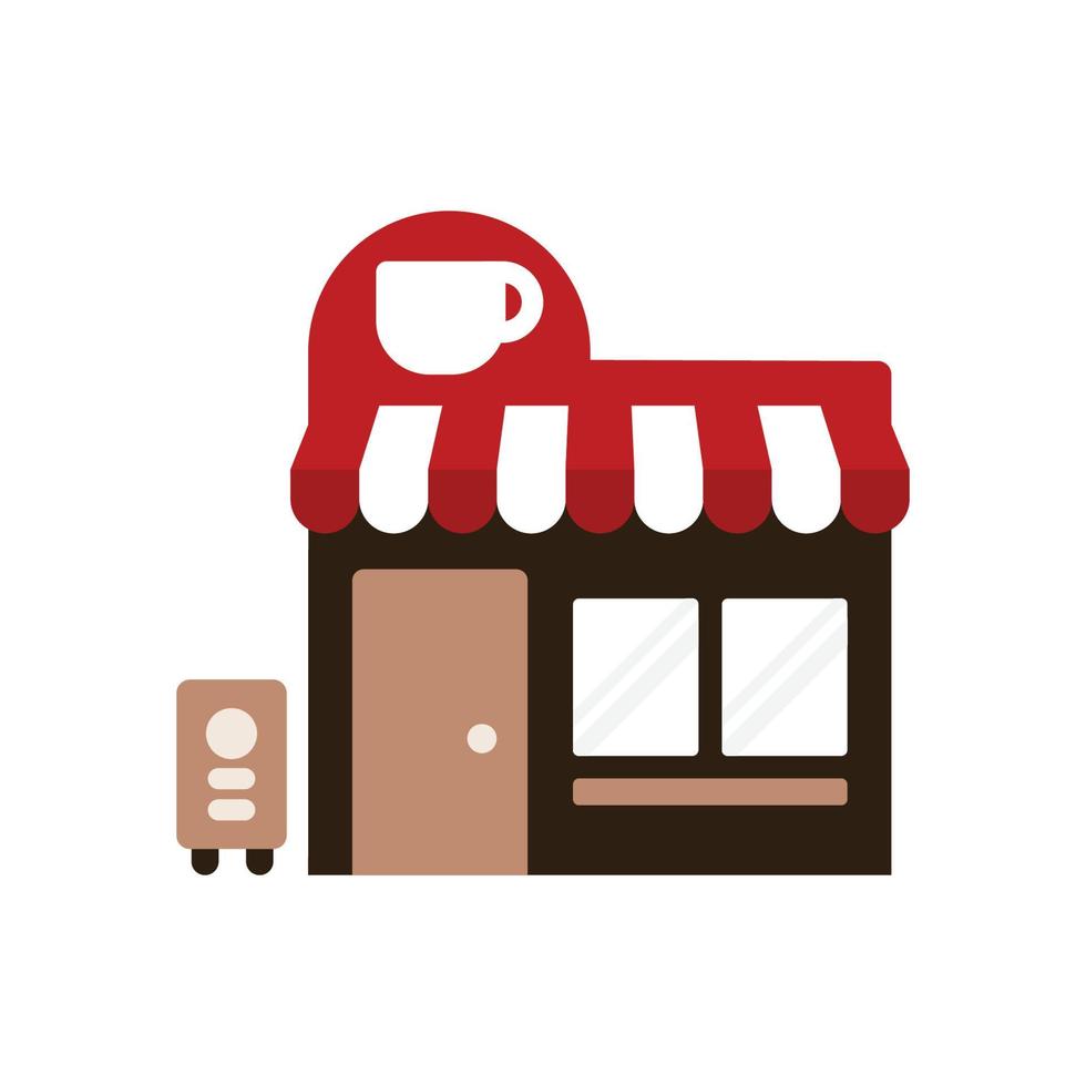 Coffee shop or Cafe, icon, Vector, Illustration. vector