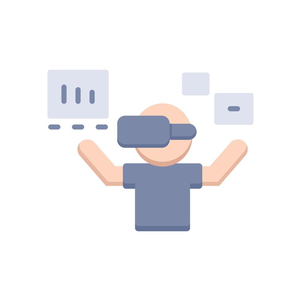 A man using Virtual Reality Glasses, Icon, Vector, Illustration. vector