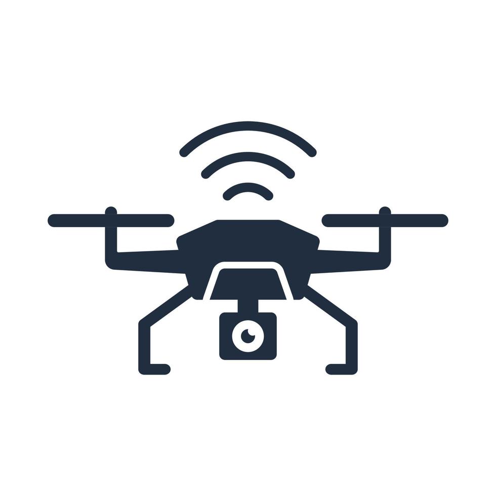 Drone with a camera icon, Flat design element. vector