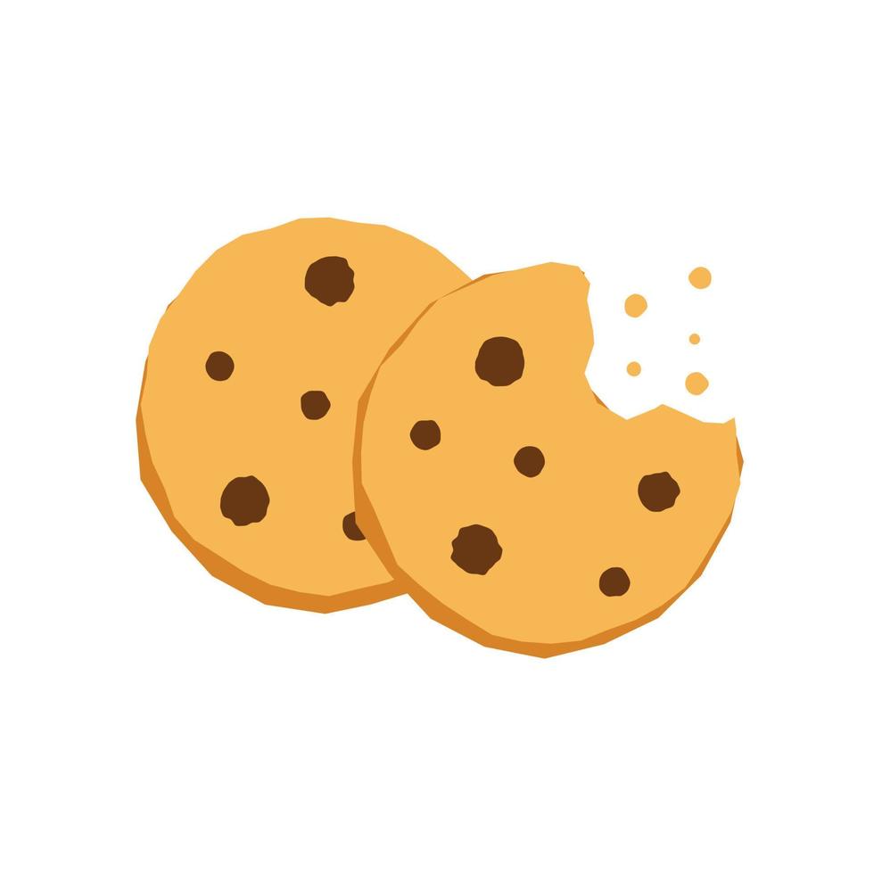 White chocolate chip cookies, icon, Vector, Illustration. vector