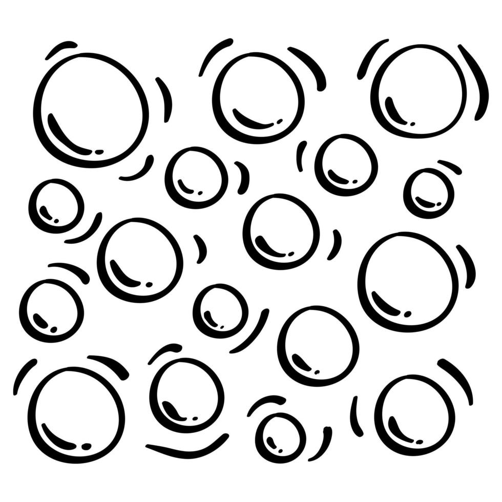 hand drawn water bubble icon vector