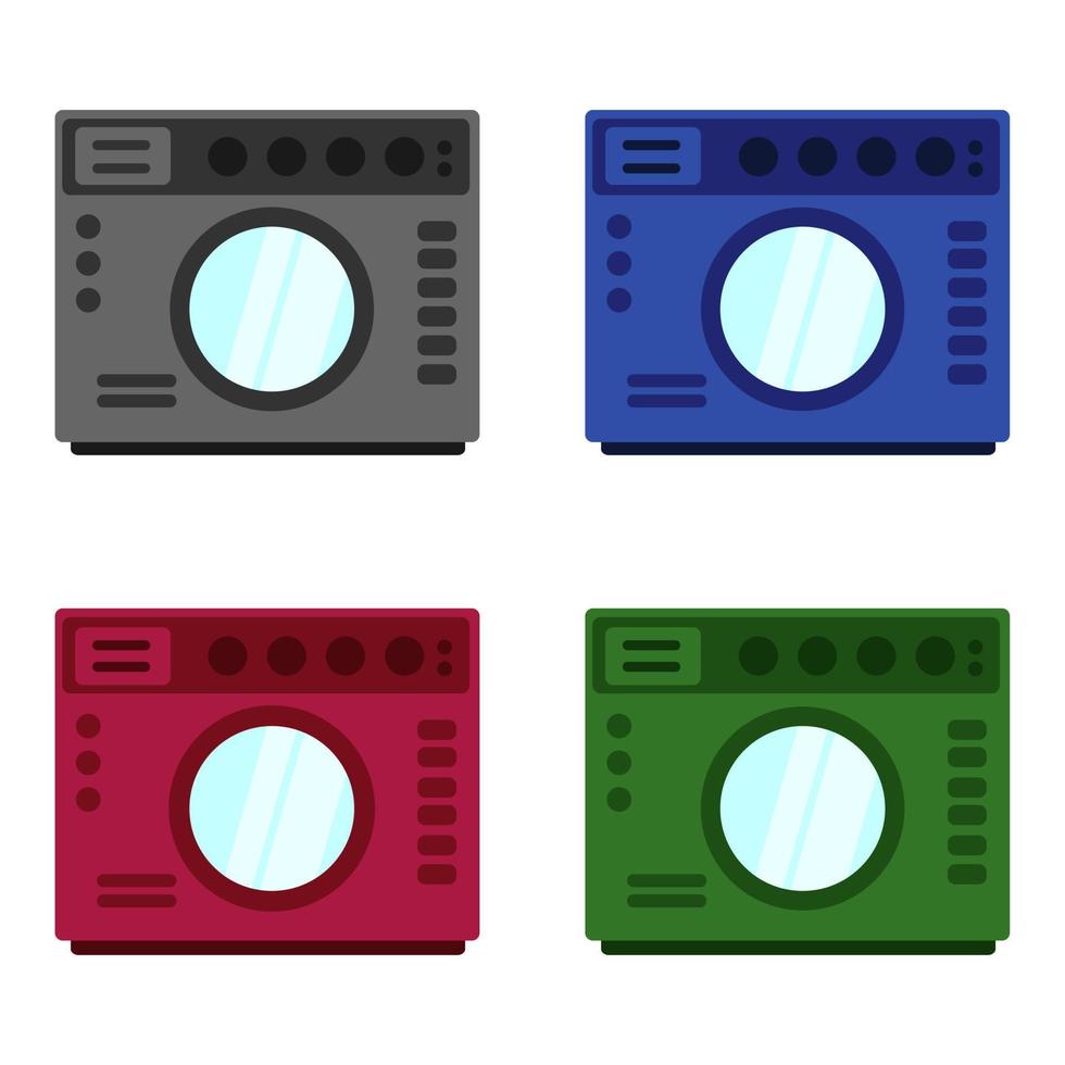 icono de lavadora en la ilustración de estilo plano vector