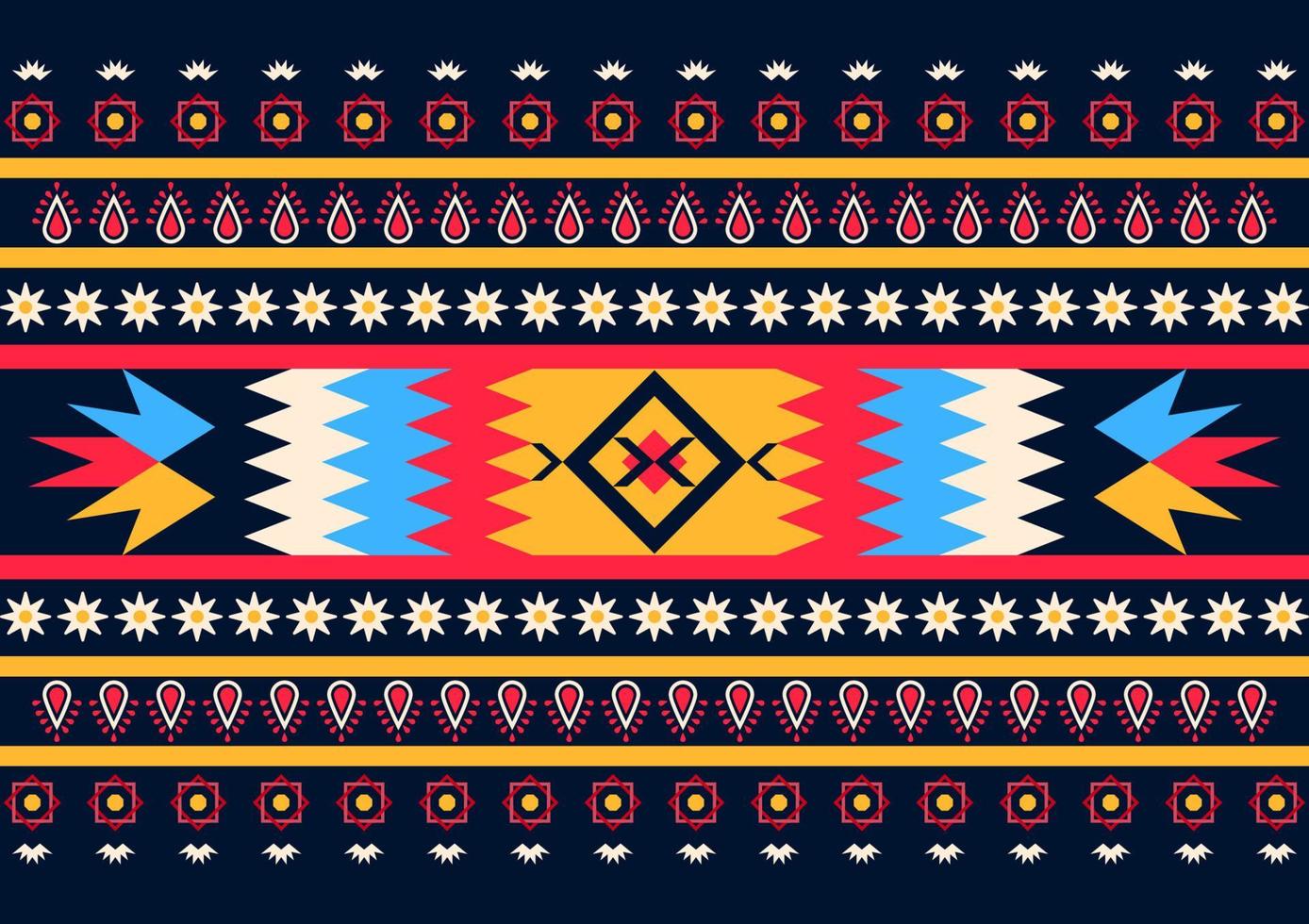 patrón geométrico colorido, estilo de textura étnica tribal, diseño para imprimir en productos, fondo, bufanda, ropa, envoltura, tela, ilustración vectorial. vector