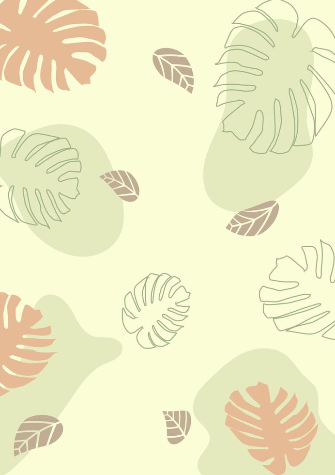 fondo natural de hojas, ramas y formas orgánicas en tonos tierra, verdes, marrones.ilustración vectorial. vector