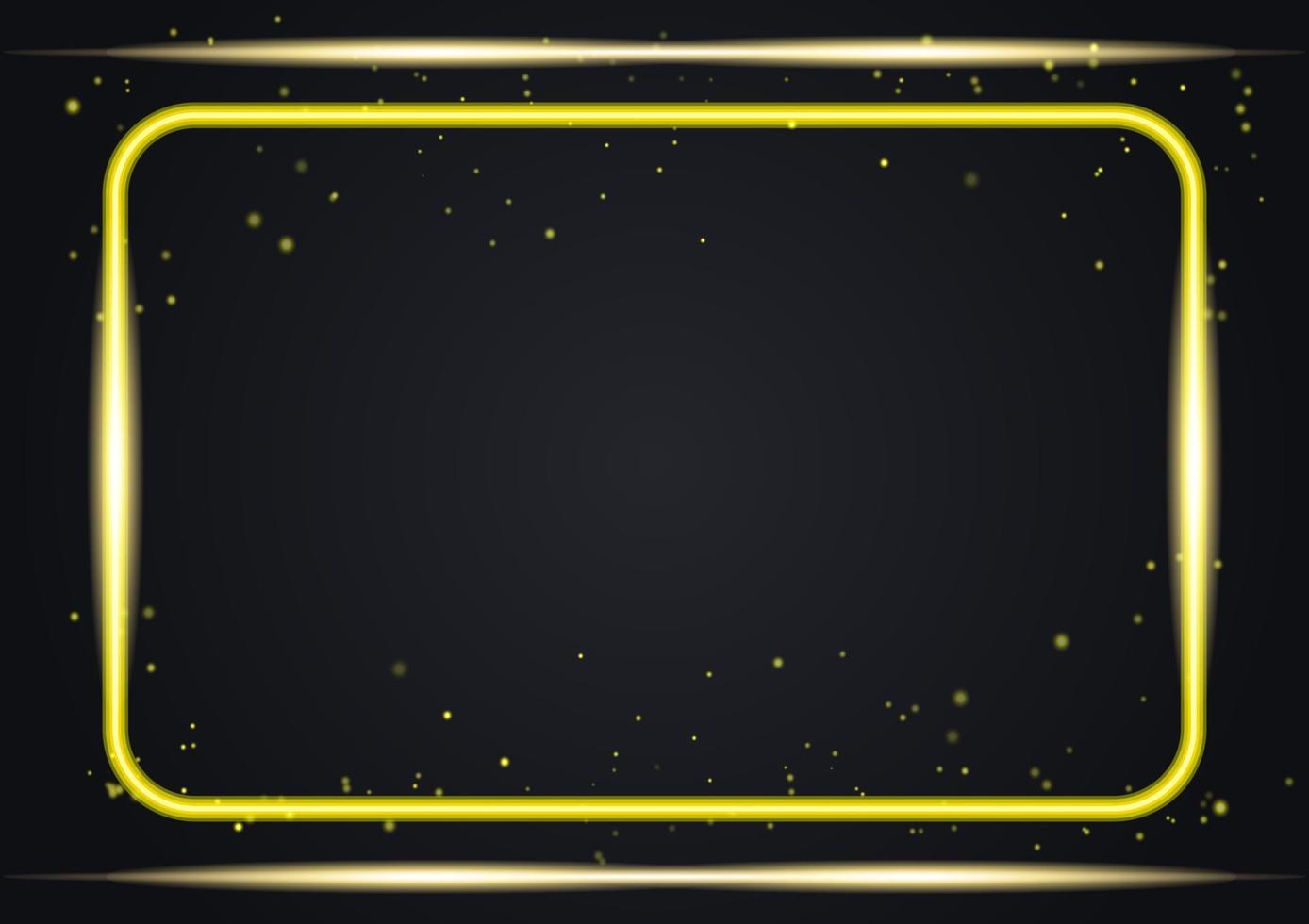 Black Abstract Background Vector It has a reflective gold square frame and a golden sparkle effect.