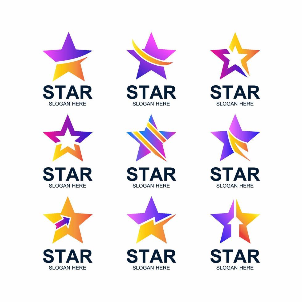 colección de plantillas de negocios de logotipo de estrella vector