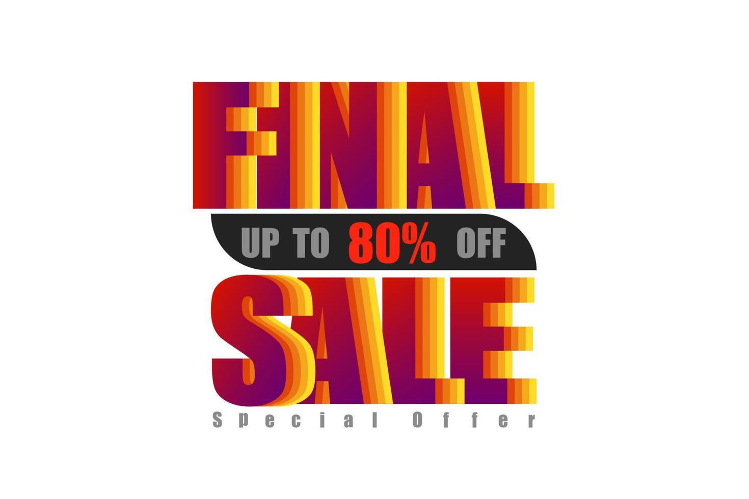 final sale up to 80 percent special offer colorful tone vector illustration eps10