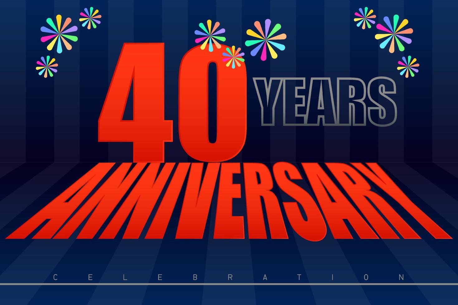 40th anniversay dark blue tone vector illustration eps10