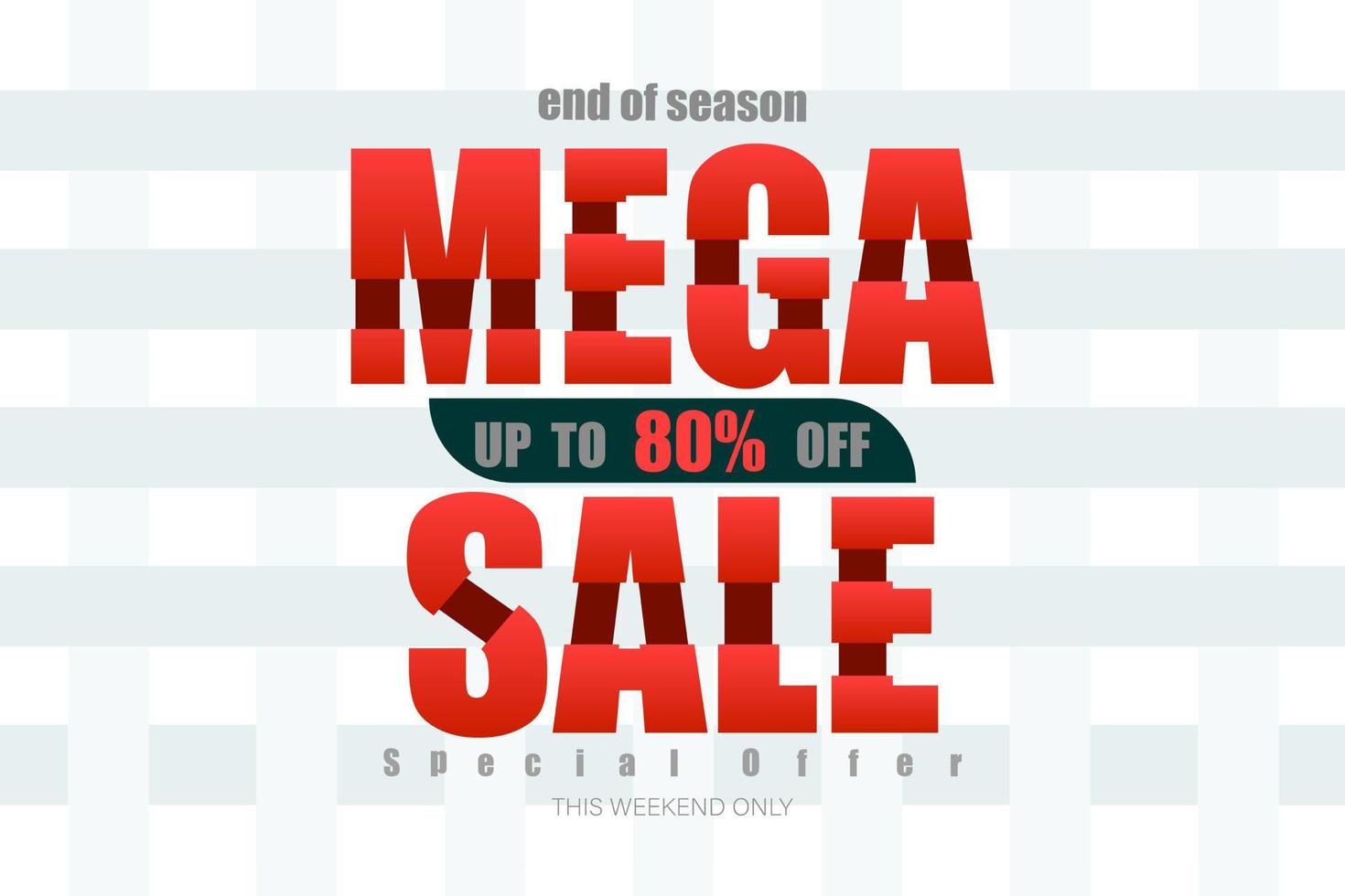 mega sale up to 80 percent end of year special offer bone tone vector illustration eps10