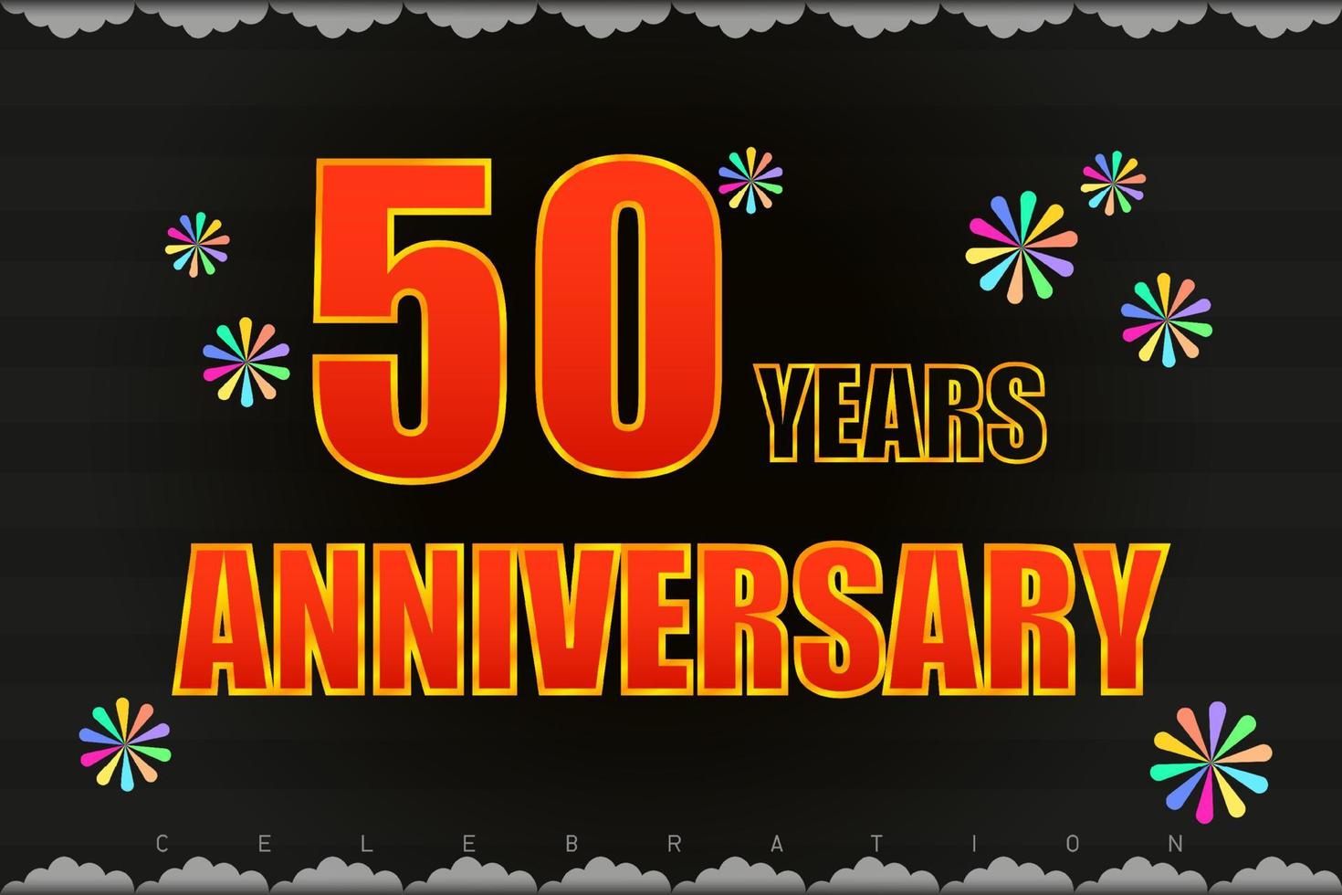 50th anniversary rocket launch black tone vector illustration eps10