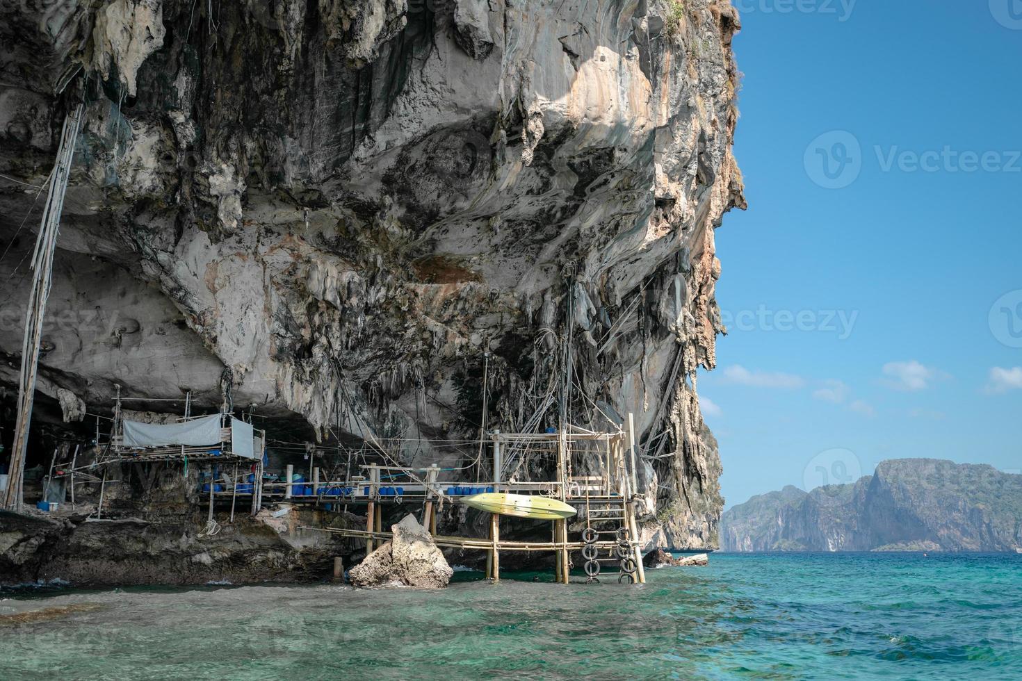 Viking Cave Swiftlet 's Nest Concession in Phi Phi Island, Krabi, Thailand. photo