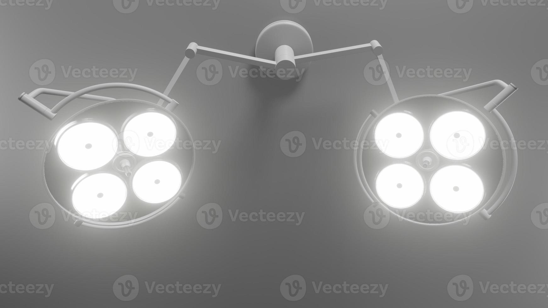 Two of surgery lights in operation room. 3d rendering photo