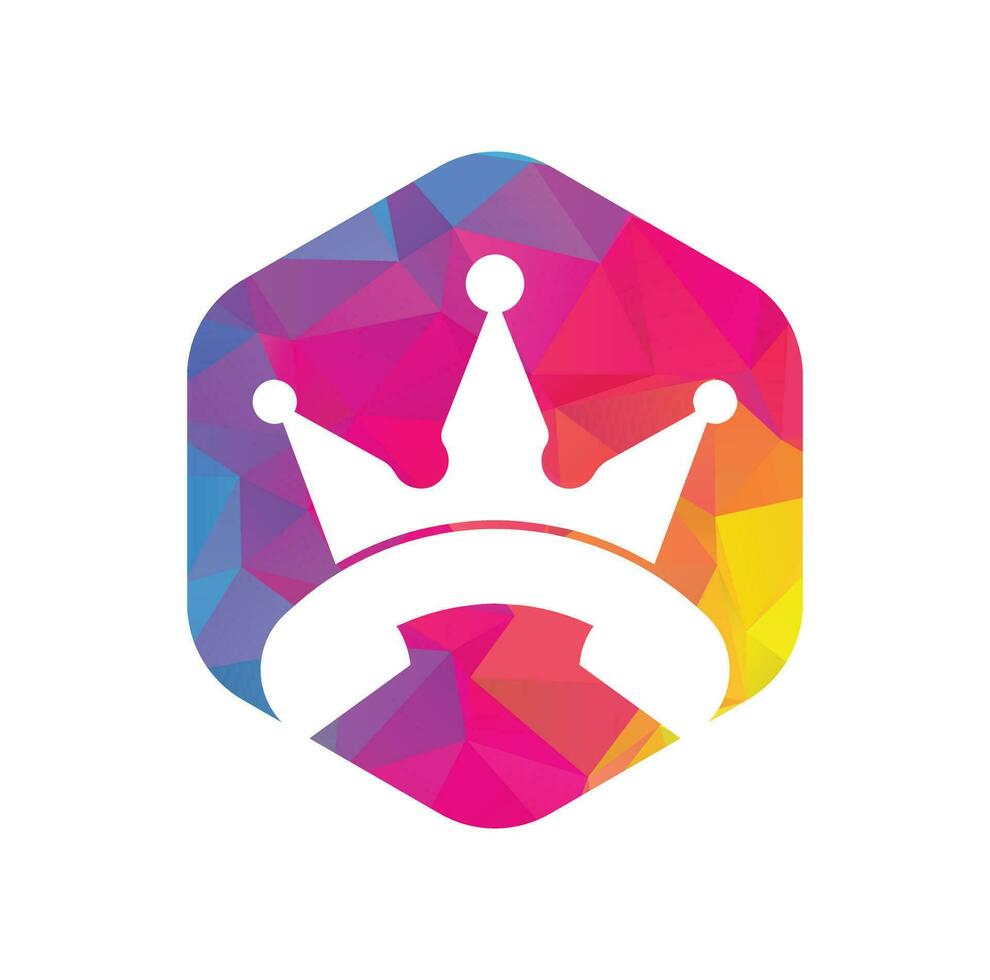 King call vector logo design. Handset and crown icon design.