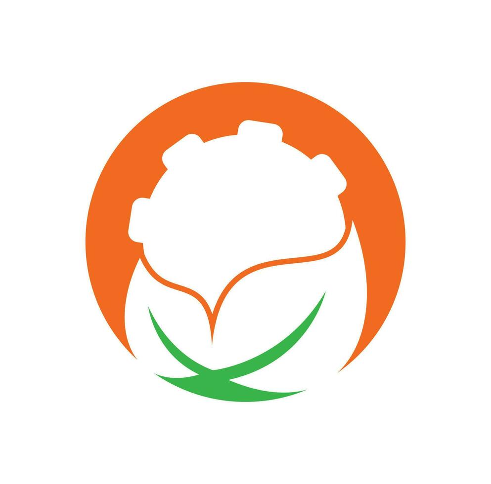 Gear and leaf logo combination vector. Mechanic and eco symbol or icon. vector