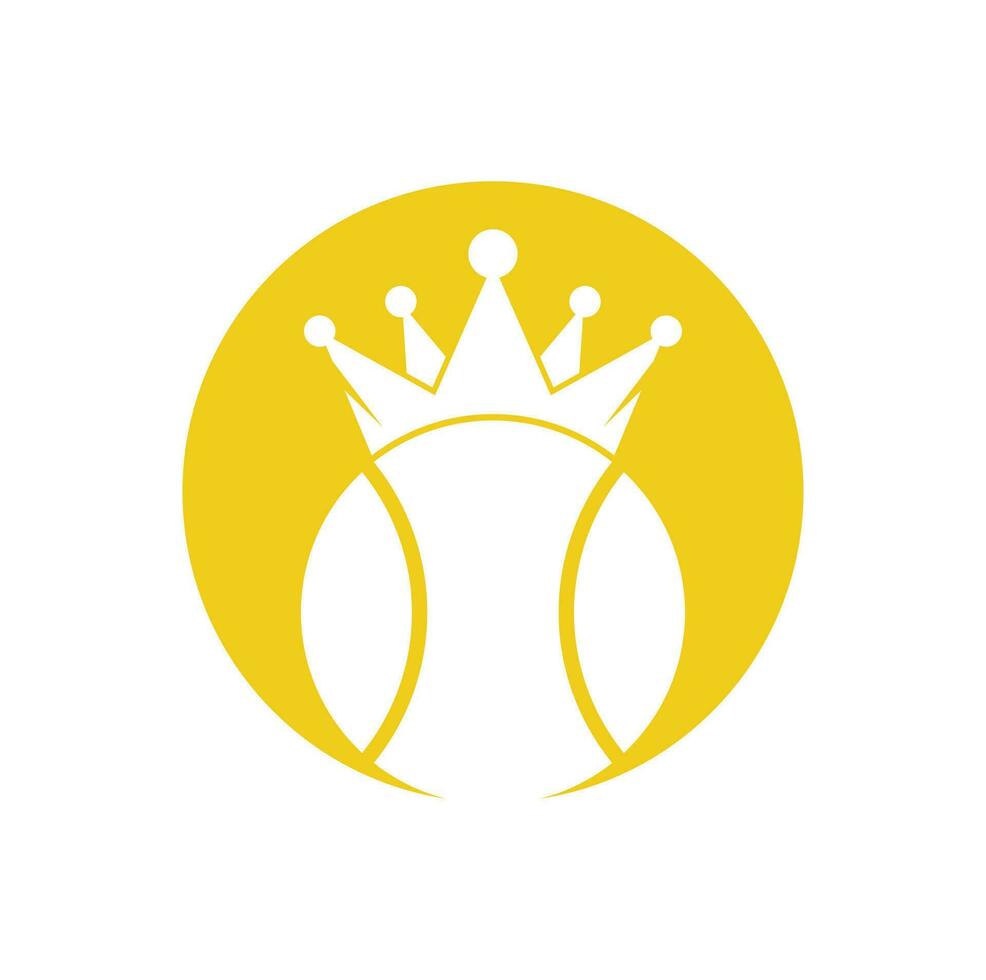 Tennis king vector logo design. Tennis ball and crown icon design template.