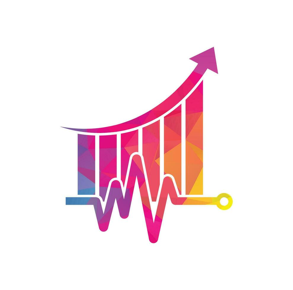 Finance pulse logo. Heart beat finance logo design icon. stats pulse logo design template. vector