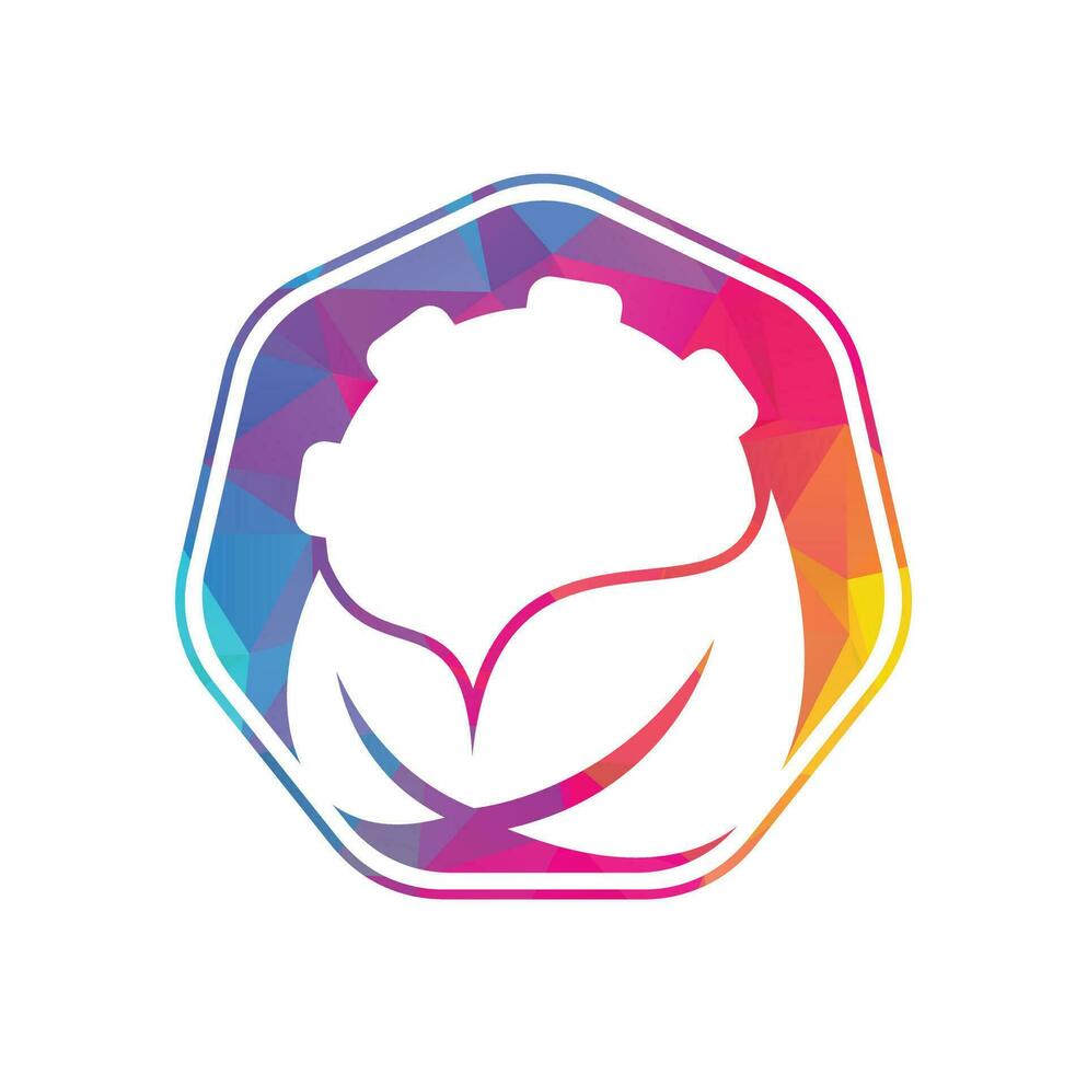 Gear and leaf logo combination vector. Mechanic and eco symbol or icon. vector
