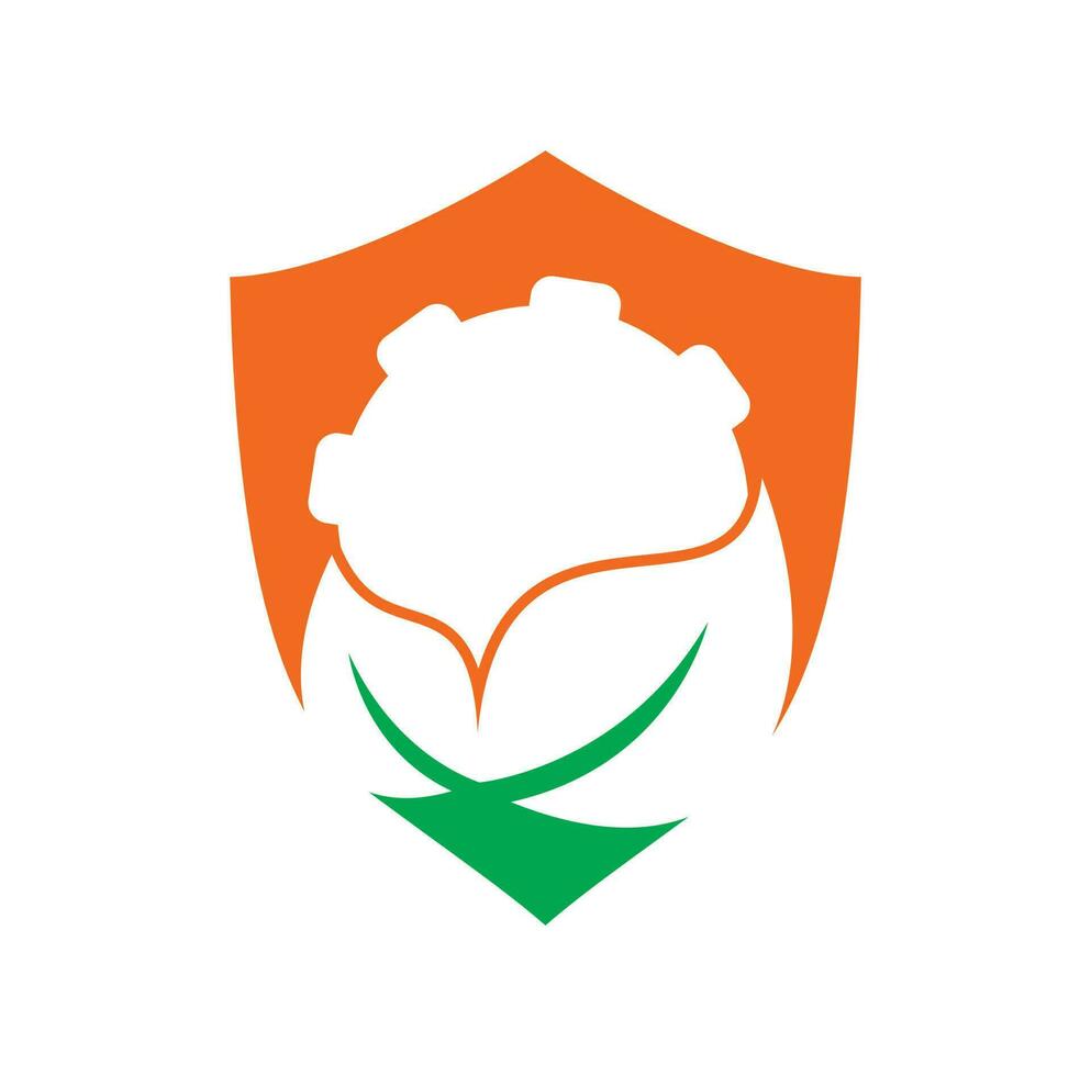 Gear and leaf logo combination vector. Mechanic and eco symbol or icon. vector