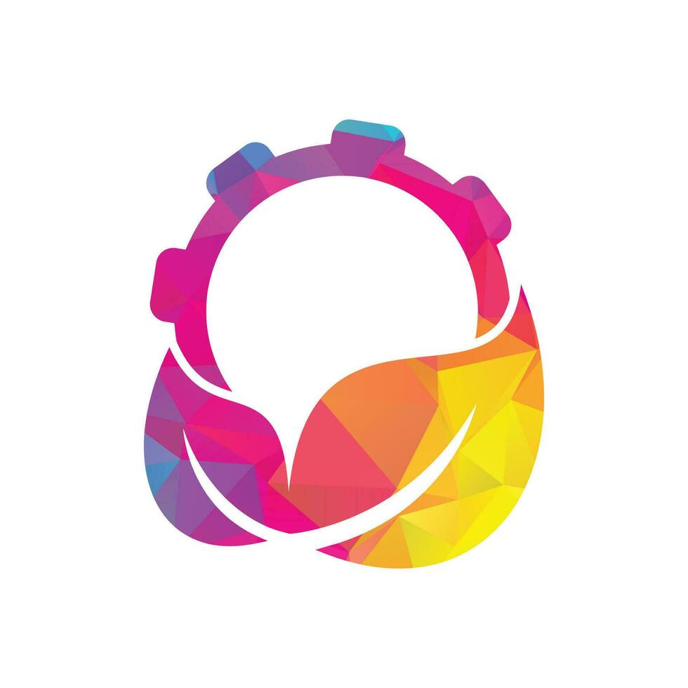 Gear and leaf logo combination vector. Mechanic and eco symbol or icon. vector