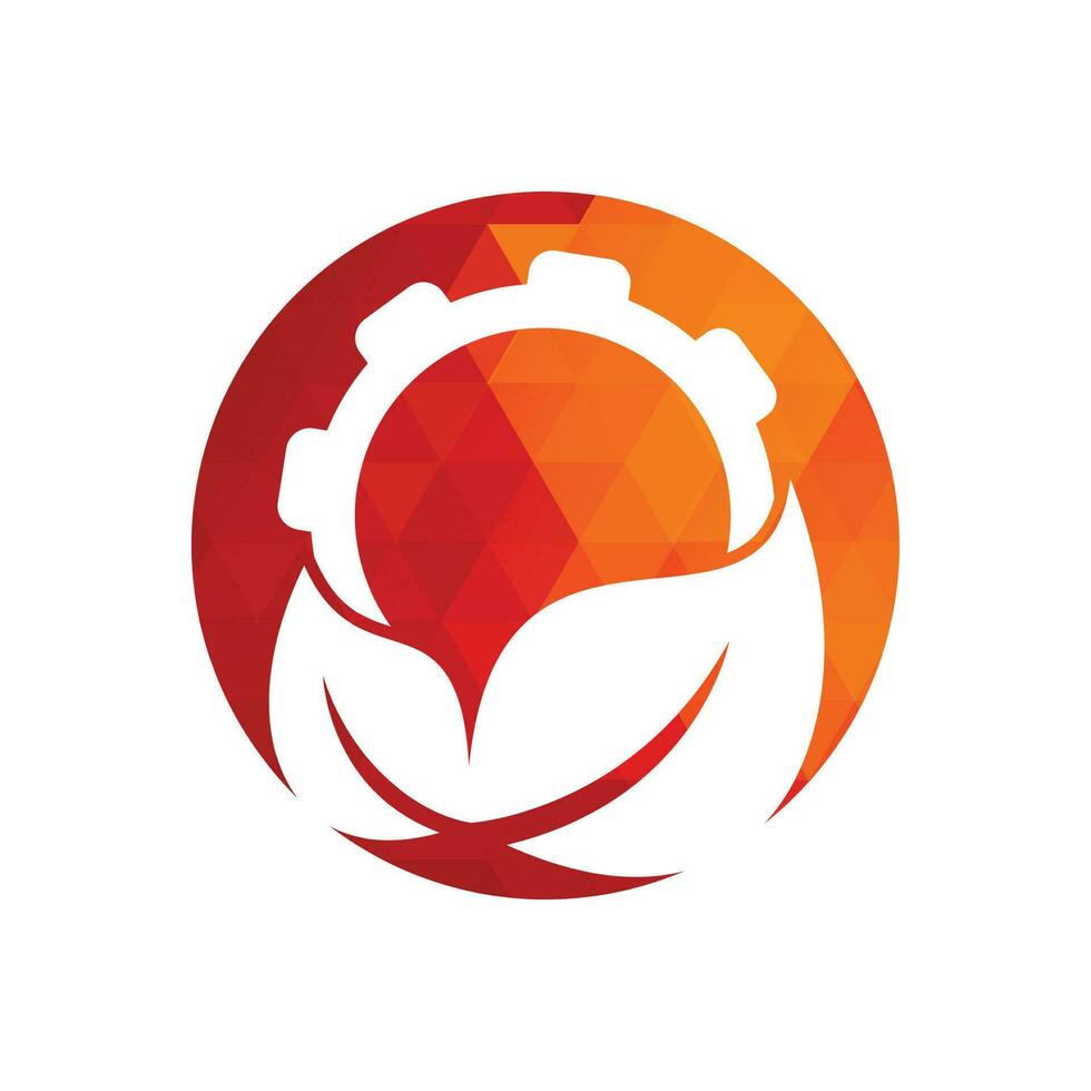 Gear and leaf logo combination vector. Mechanic and eco symbol or icon. vector