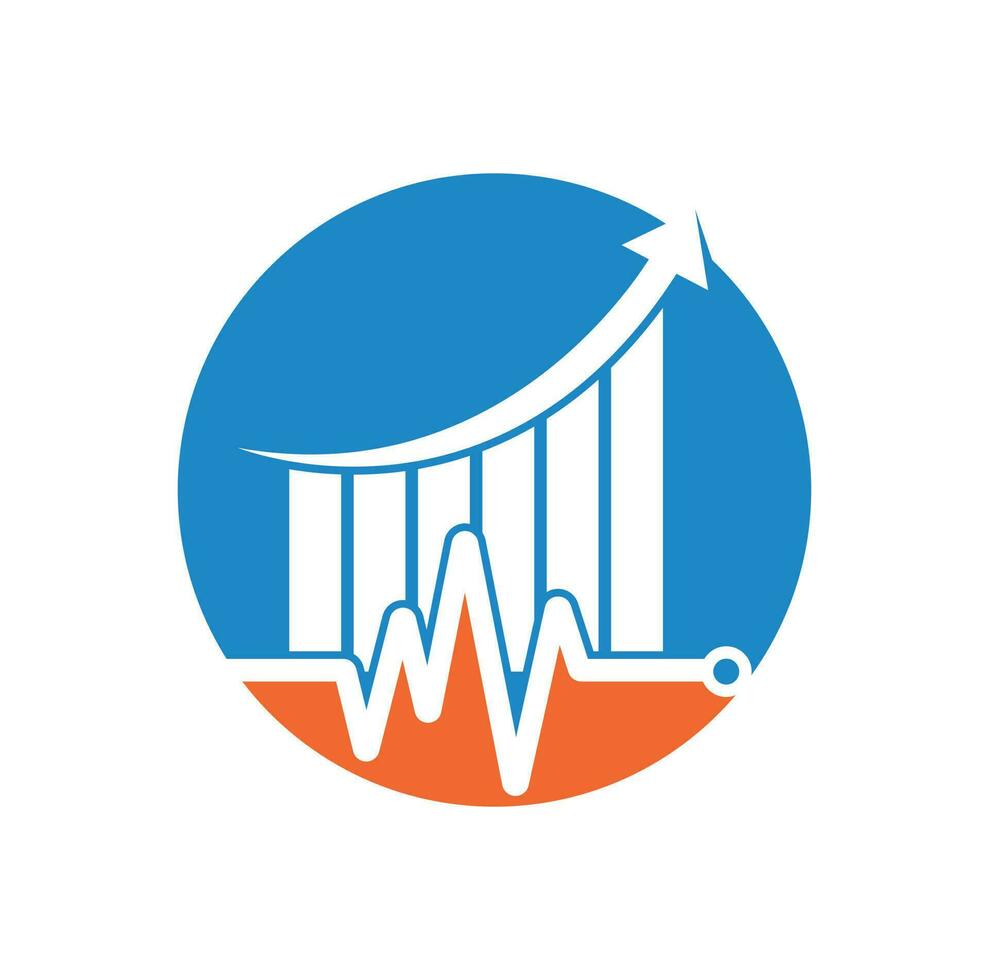 Finance pulse logo. Heart beat finance logo design icon. stats pulse logo design template. vector