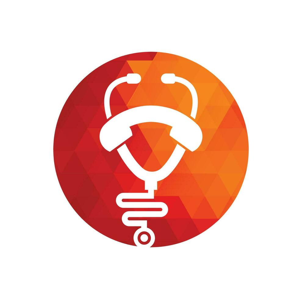 Stethoscope call logo design icon vector. Call doctor logo. vector
