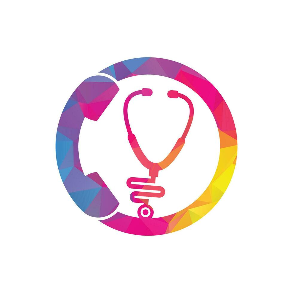 Stethoscope call logo design icon vector. Call doctor logo. vector