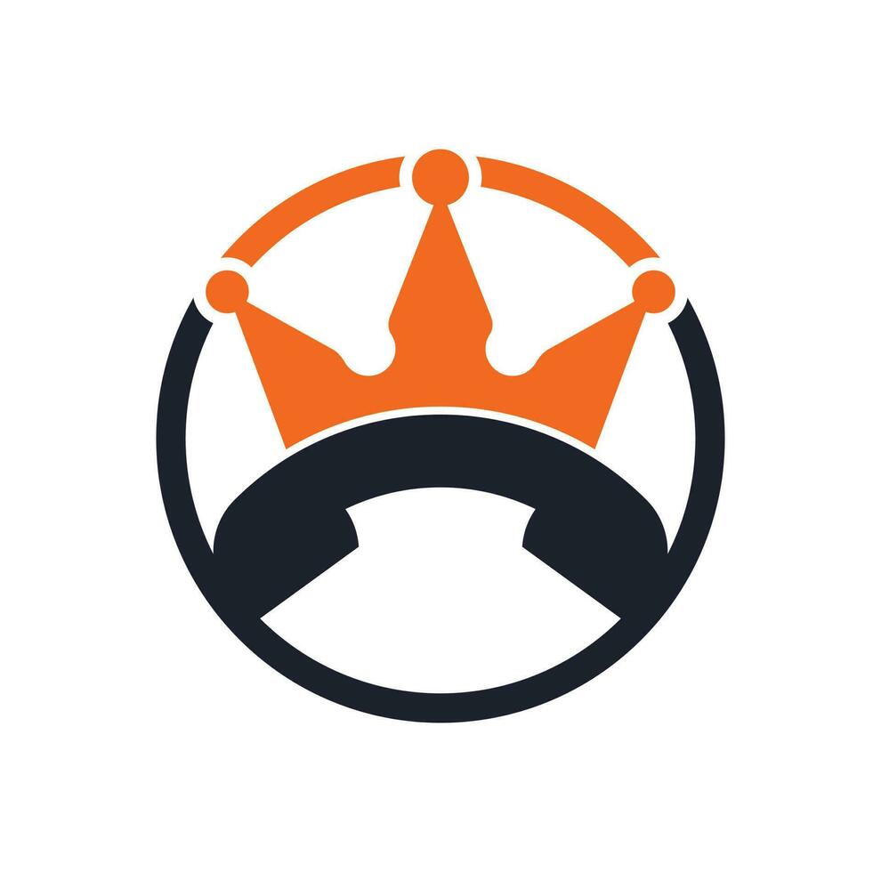 diseño de logotipo de vector de llamada de rey. diseño de icono de auricular y corona.