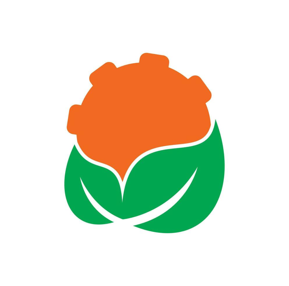 Gear and leaf logo combination vector. Mechanic and eco symbol or icon. vector