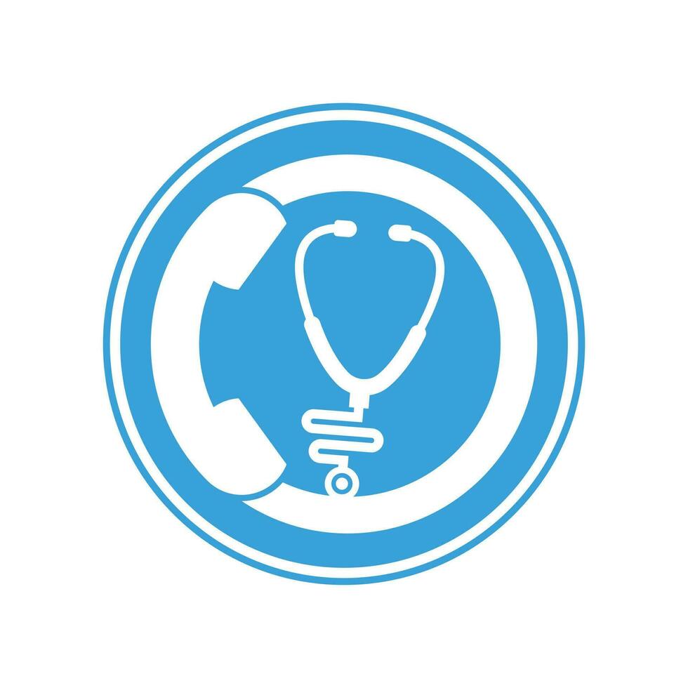 Stethoscope call logo design icon vector. Call doctor logo. vector