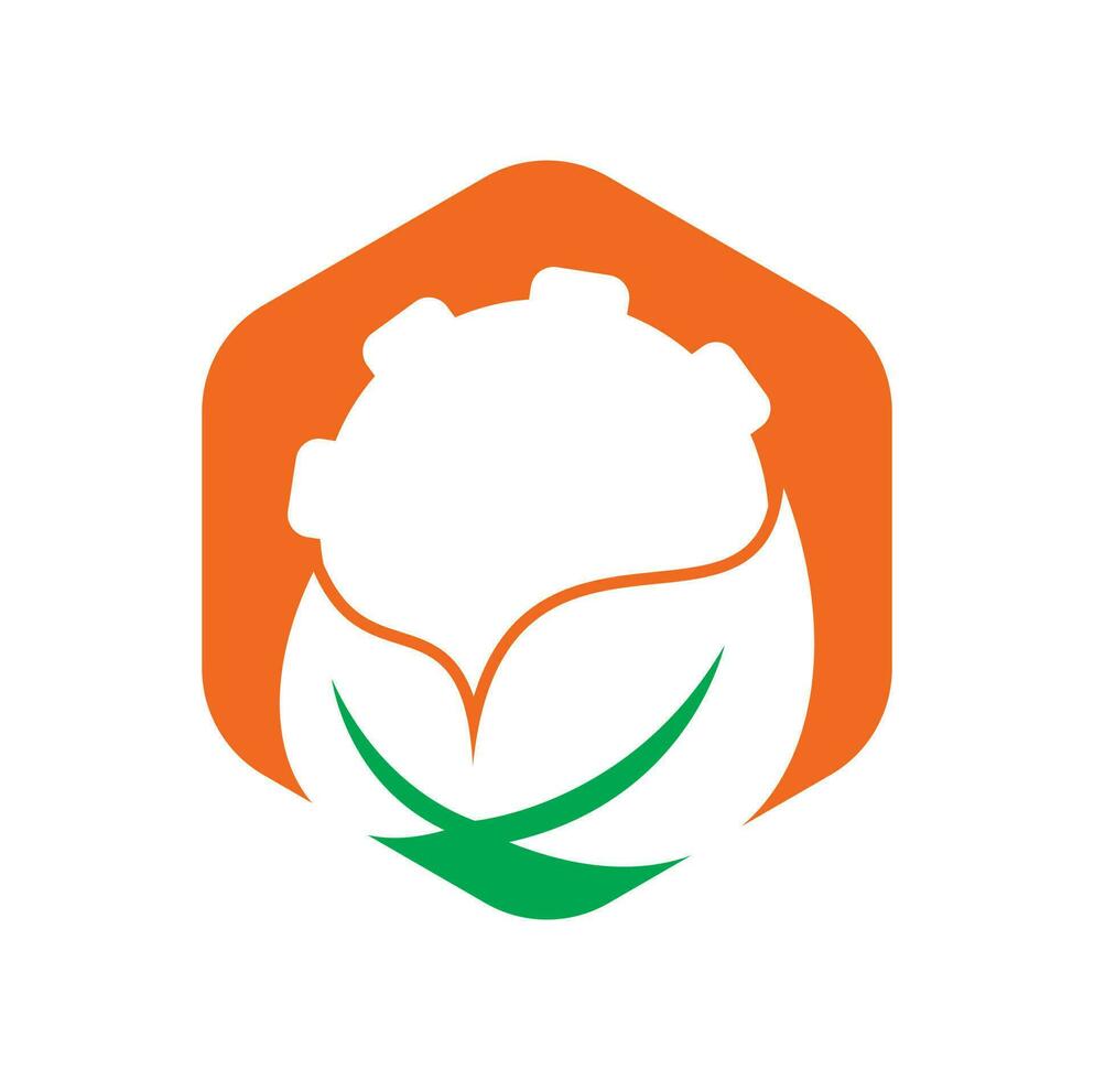 Gear and leaf logo combination vector. Mechanic and eco symbol or icon. vector