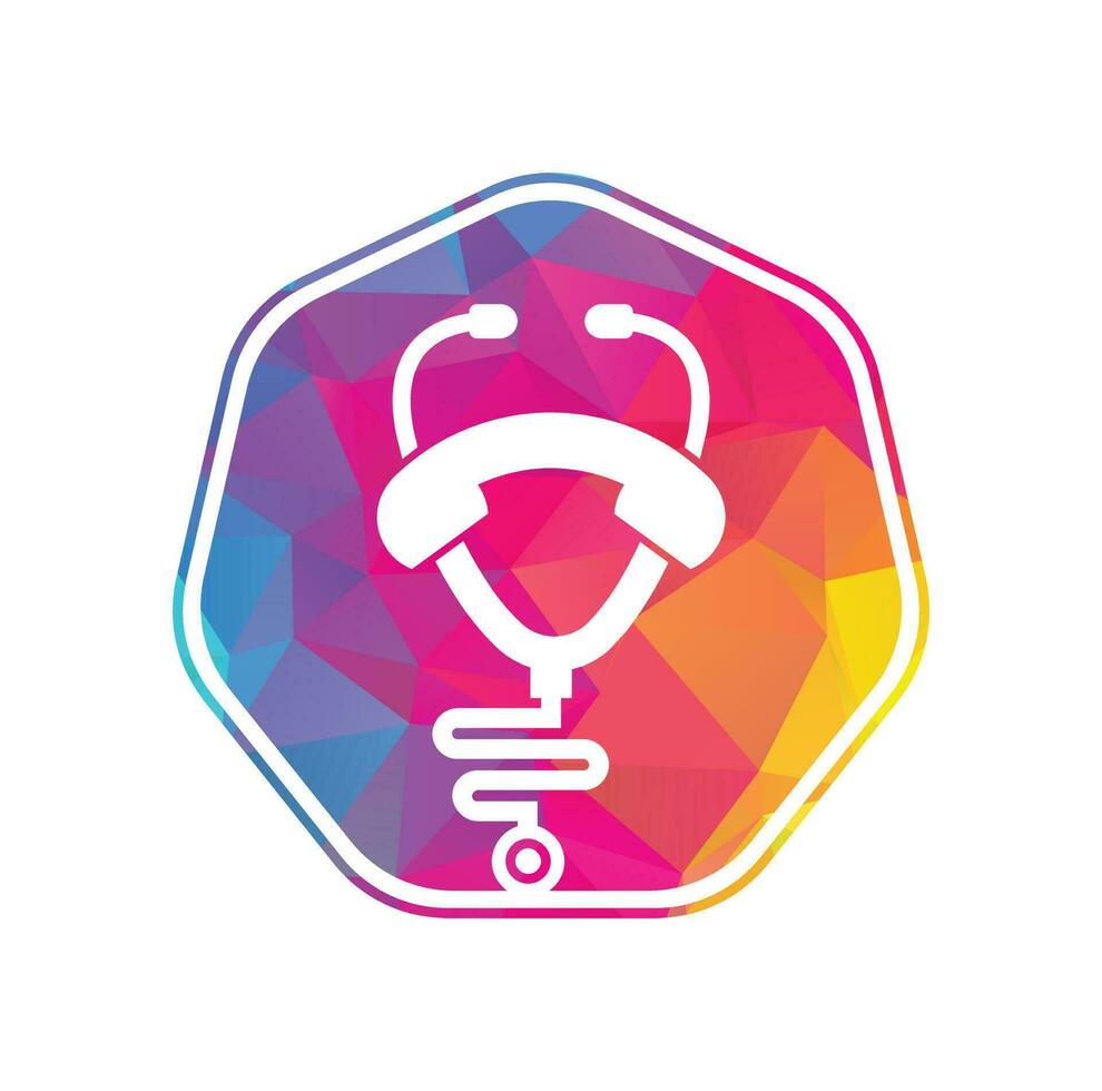 Stethoscope call logo design icon vector. Call doctor logo. vector