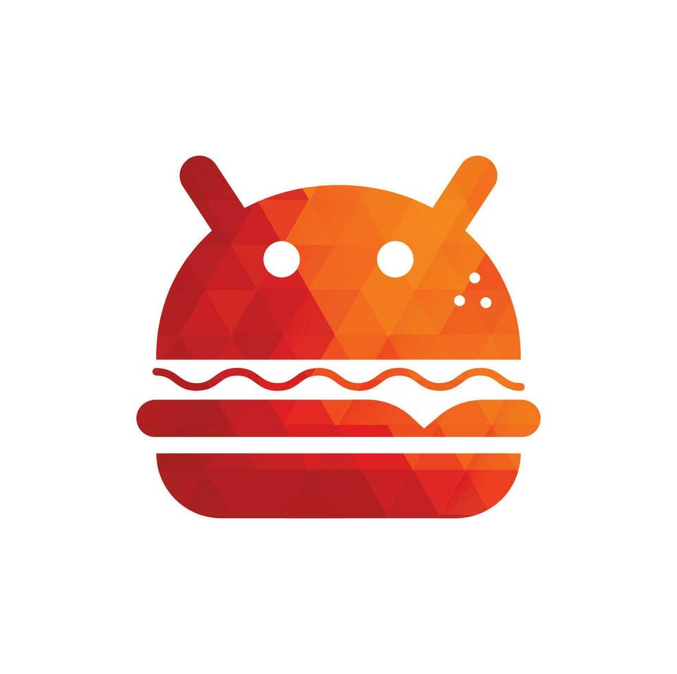 Monster burger logo design. Burger Devil Mascot Illustration Vector