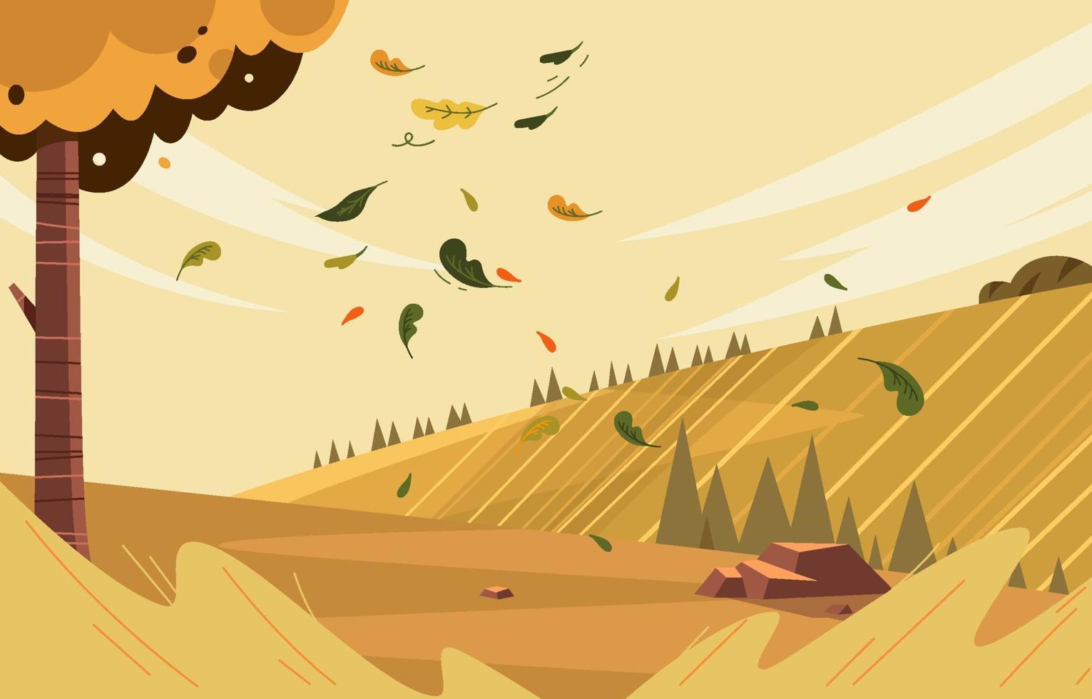 Fallen Leaves Up The Hill Background vector