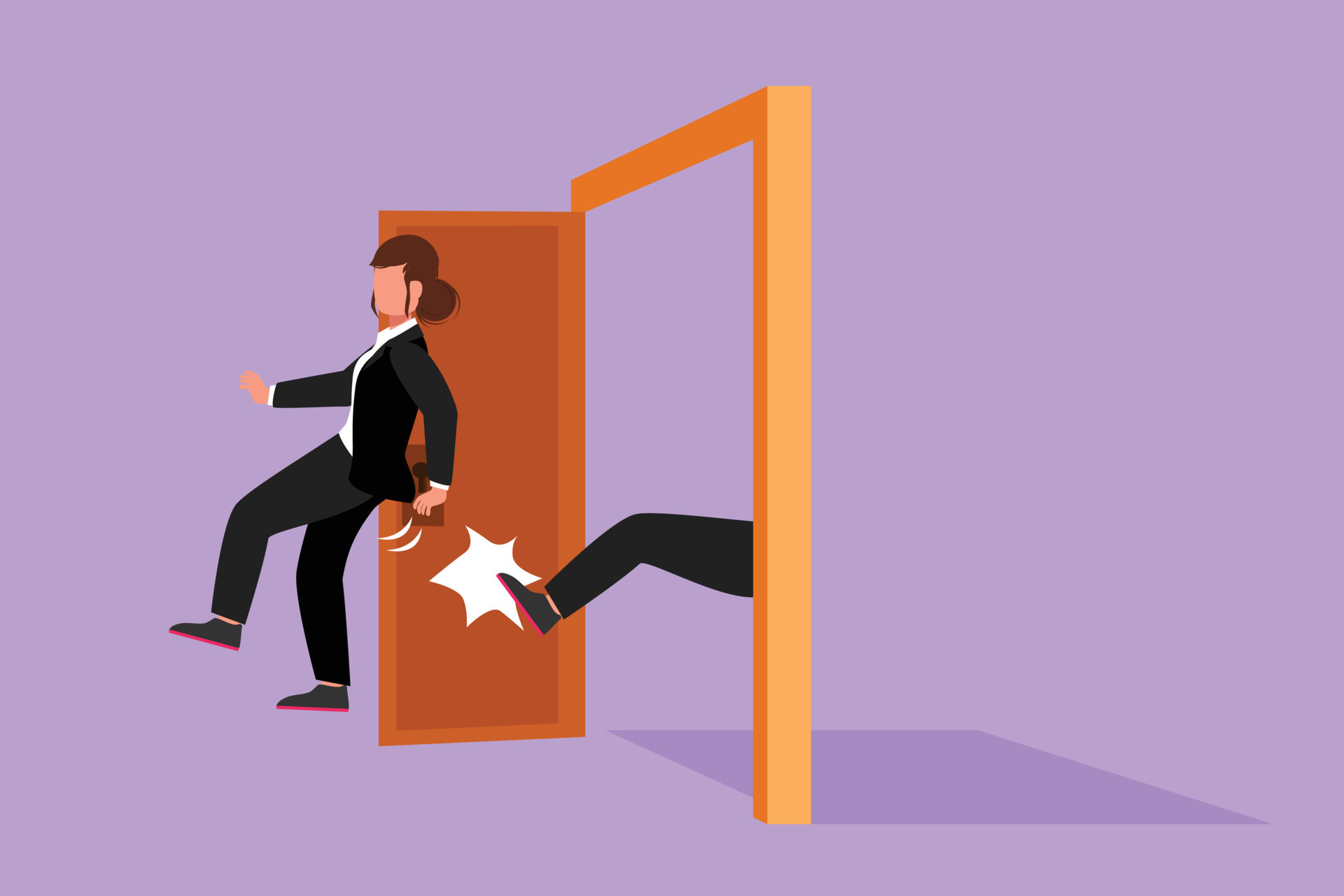 Cartoon flat style character drawing young businesswoman get kicked out of door. Dismissed from job. Unemployment business concept. Boss kicks unnecessary employee. Graphic design vector illustration 12492004 Vector Art at Vecteezy Cartoon flat style character drawing young businesswoman get kicked out of door. Dismissed from job. Unemployment business concept. Boss kicks unnecessary employee. Graphic design vector illustration 12492004 Vector Art at Vecteezy