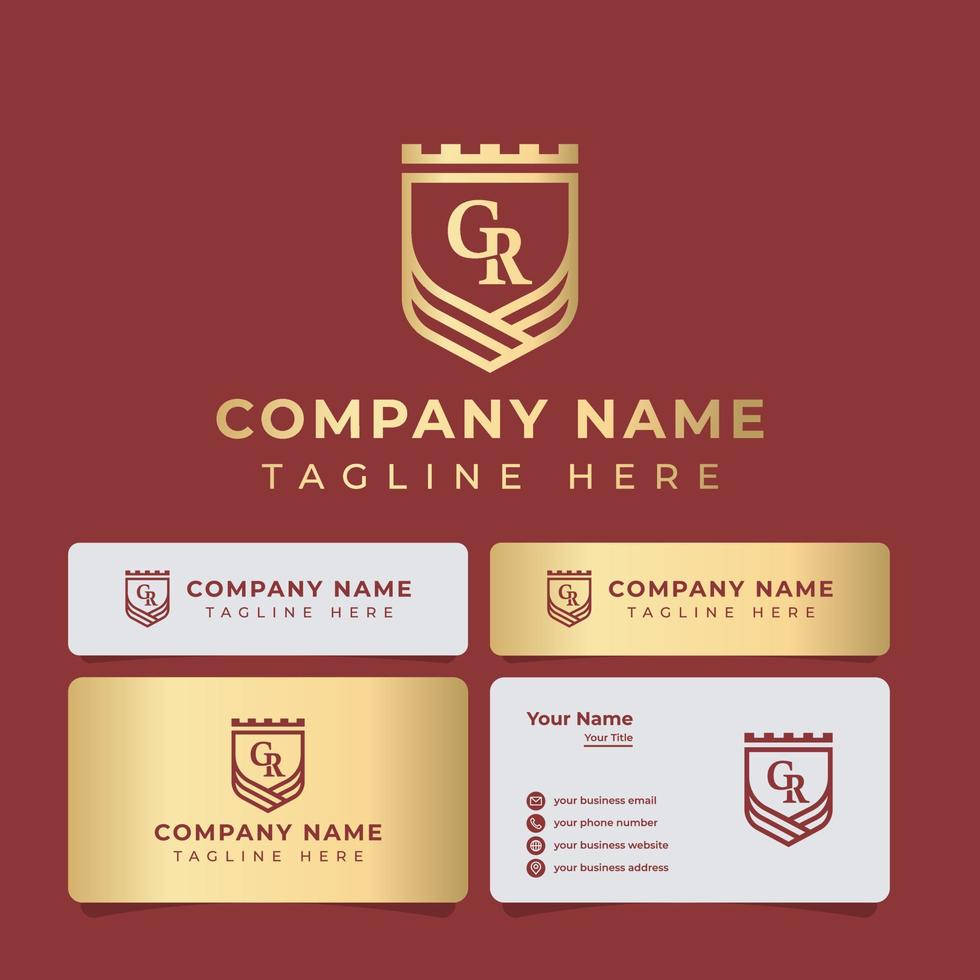 Letter GR Monogram Shield King Logo, suitable for any business. vector