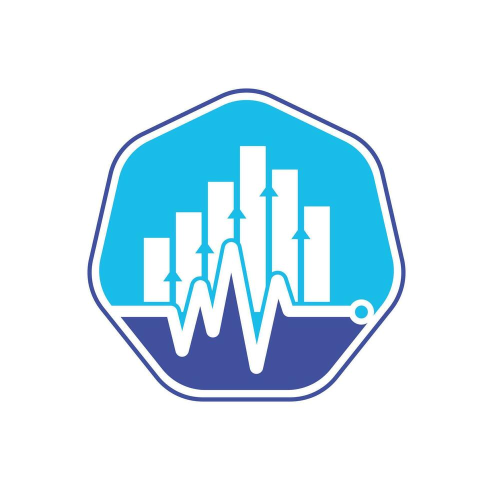 Finance pulse logo. Heart beat finance logo design icon. stats pulse logo design template. vector