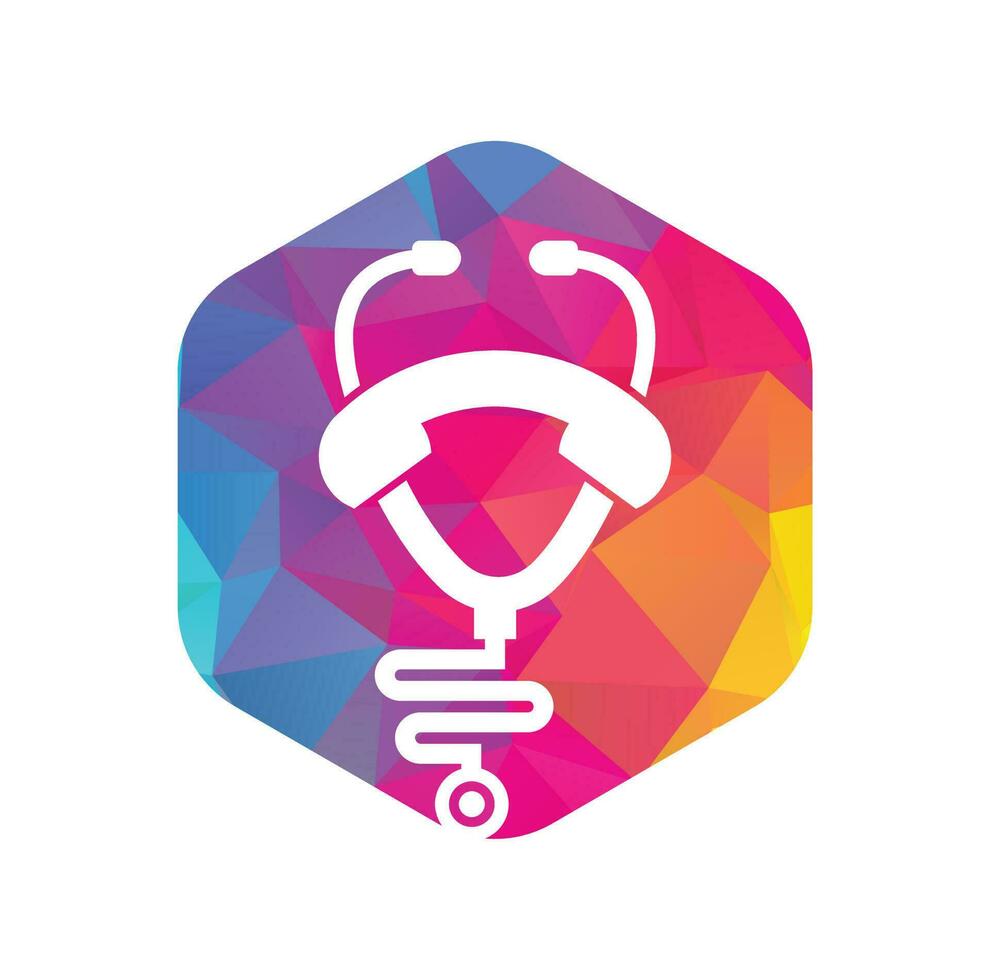 Stethoscope call logo design icon vector. Call doctor logo. vector