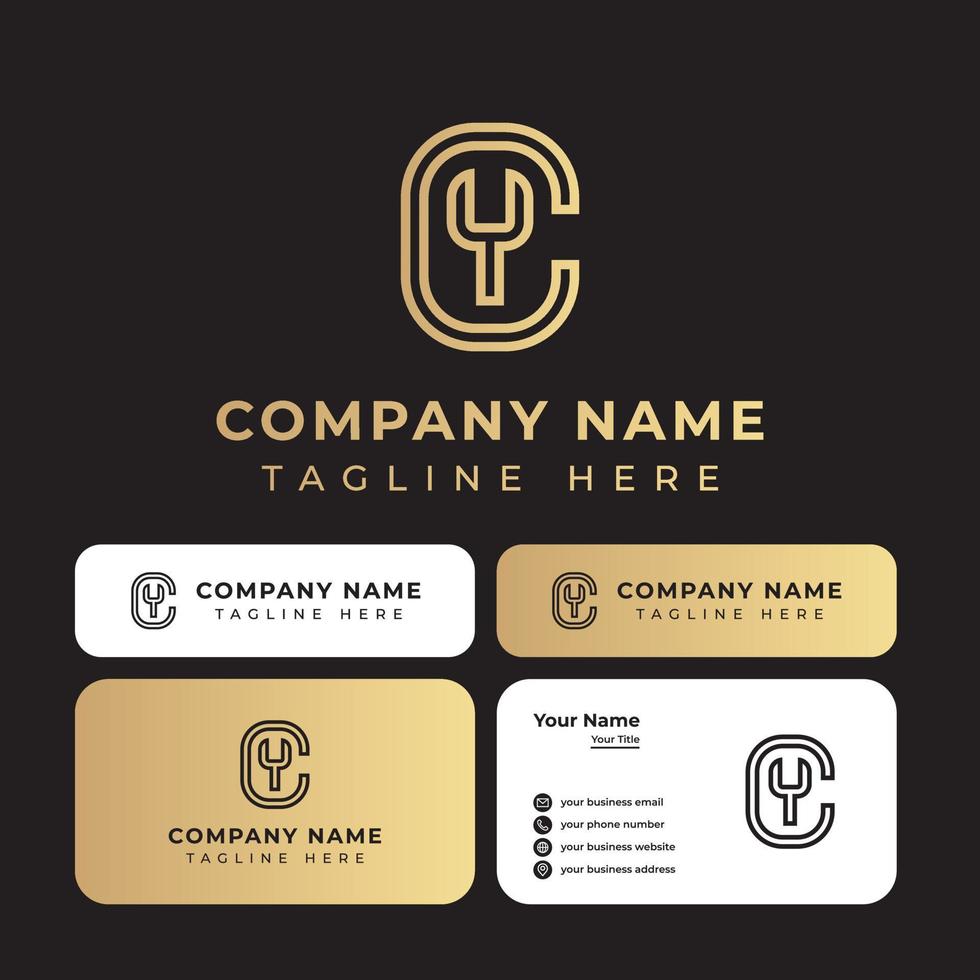 Letter CY Outline Logo, suitable for any business or personal identity. vector