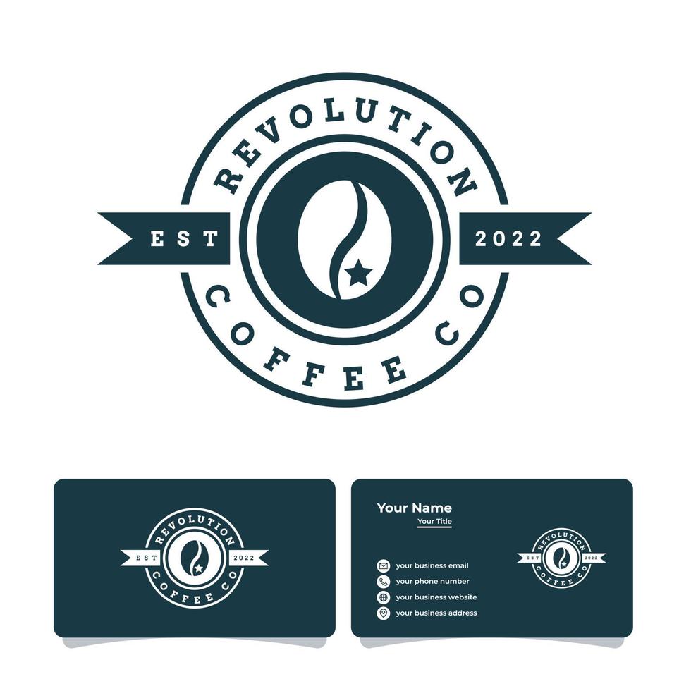Logotipo de Revolution Coffe, adecuado para cualquier negocio de café. vector