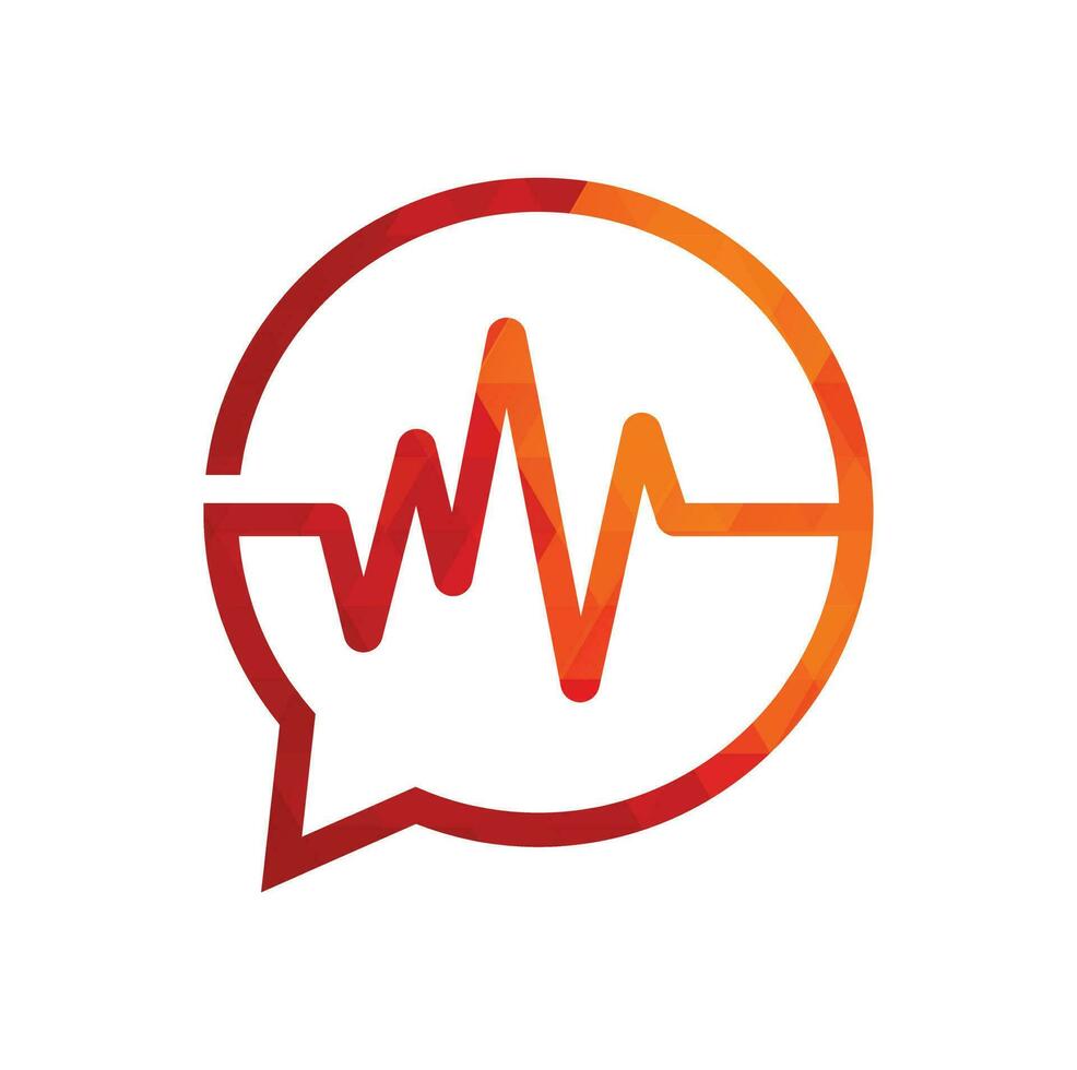 Health Consult logo designs concept. Medical logo and Heartbeat Waves in Chat Icon Logo Template vector