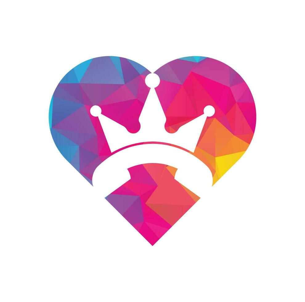 King call heart shape vector logo design. Handset and crown icon design.