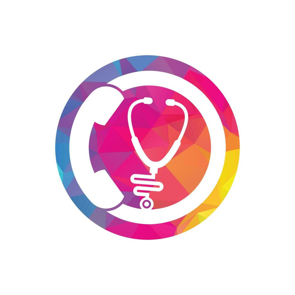 Stethoscope call logo design icon vector. Call doctor logo. vector