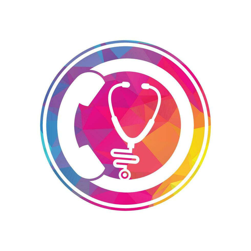 Stethoscope call logo design icon vector. Call doctor logo. vector