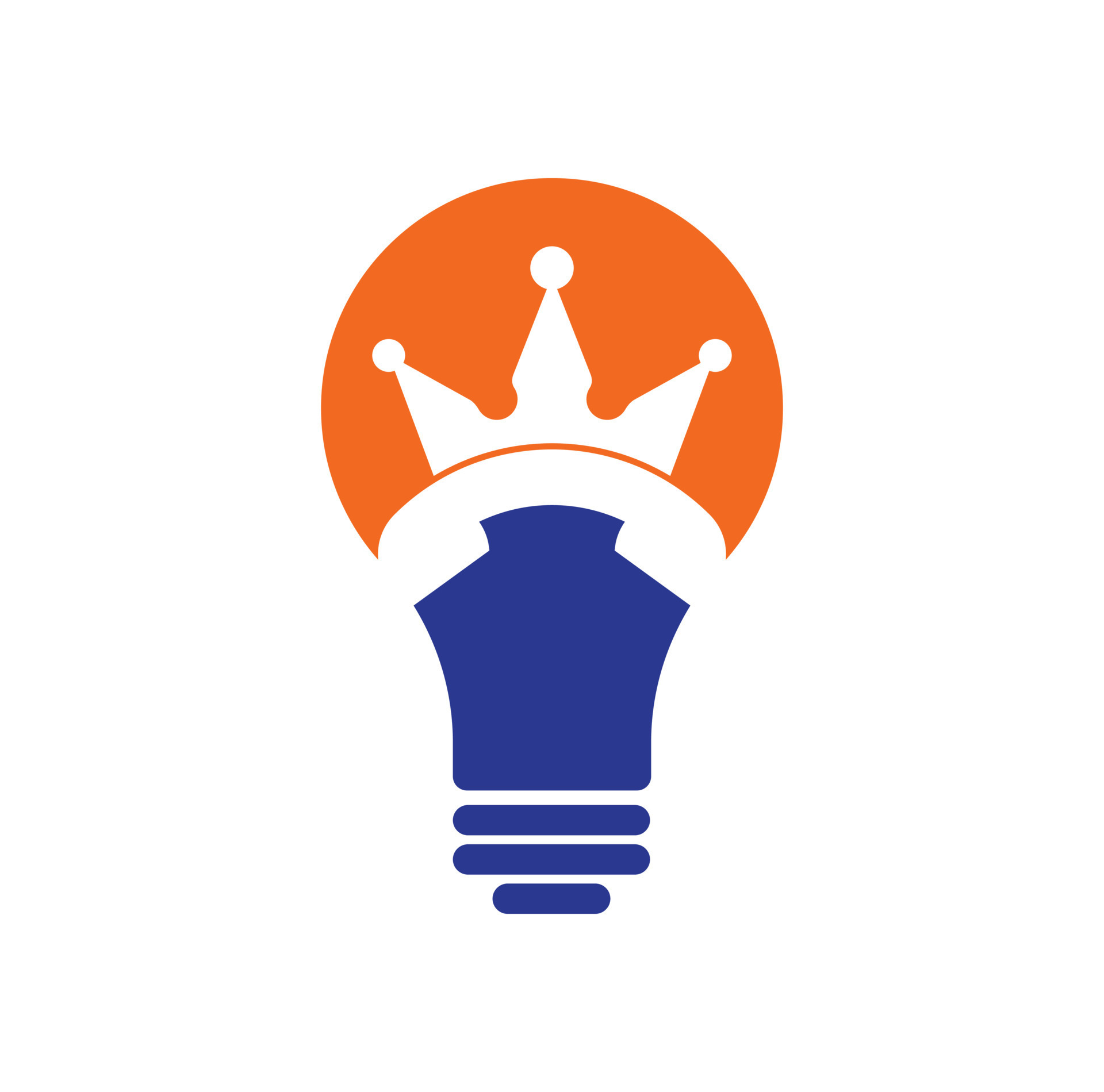 King call bulb shape vector logo design. Handset and crown icon design. 12492650 Vector Art at